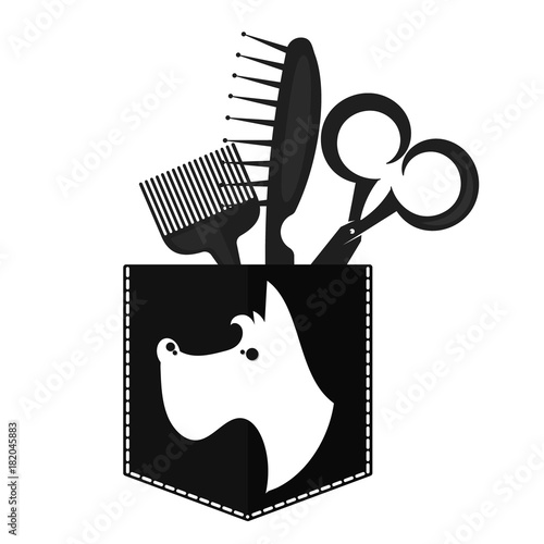 Barber shop for dogs symbol for business