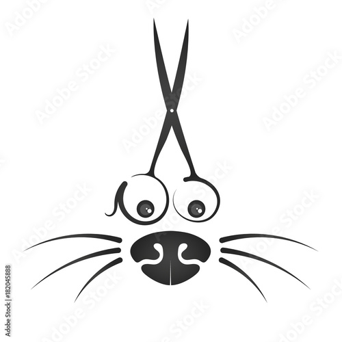 Cheerful symbol for a hairstyle of animals