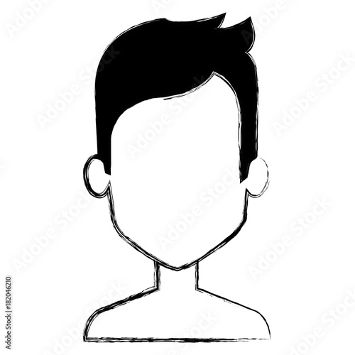 young man shirtless avatar character vector illustration design