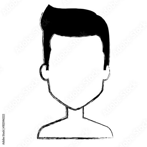 young man shirtless avatar character vector illustration design