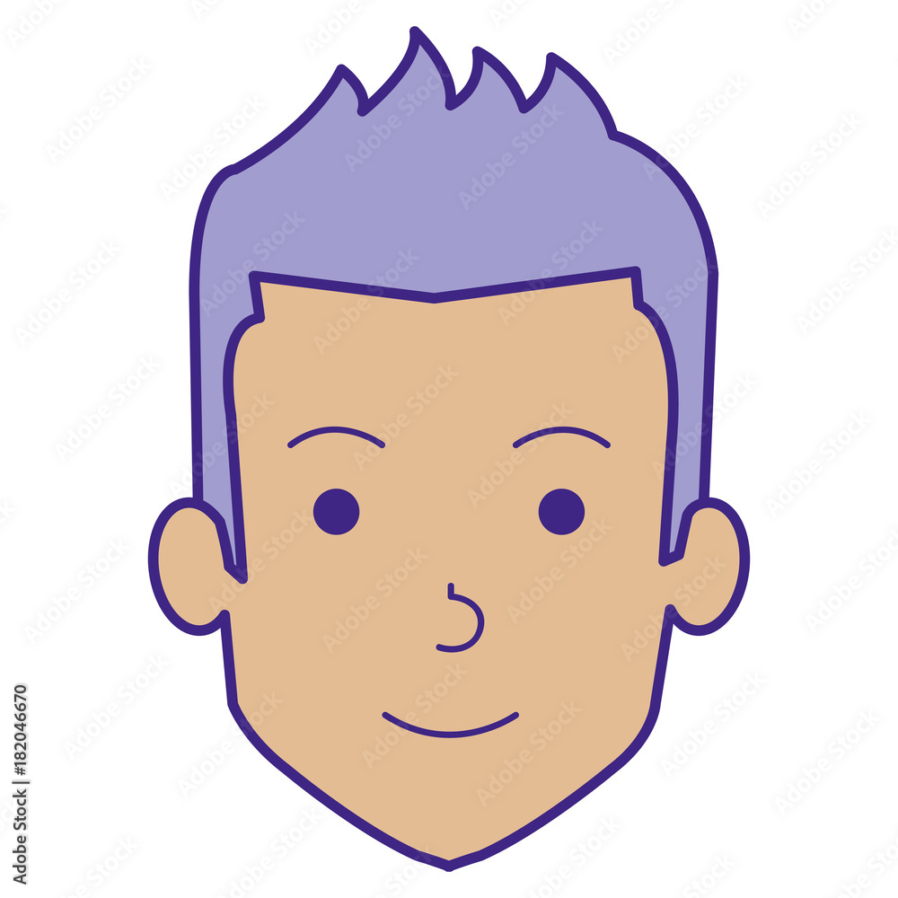 Fototapeta premium young man head avatar character vector illustration design