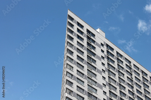 sky, blue, arris, sharp corner, design, modern, skyscraper, high, development, housing, downtown, building, city, construction, urban, architecture © Darina