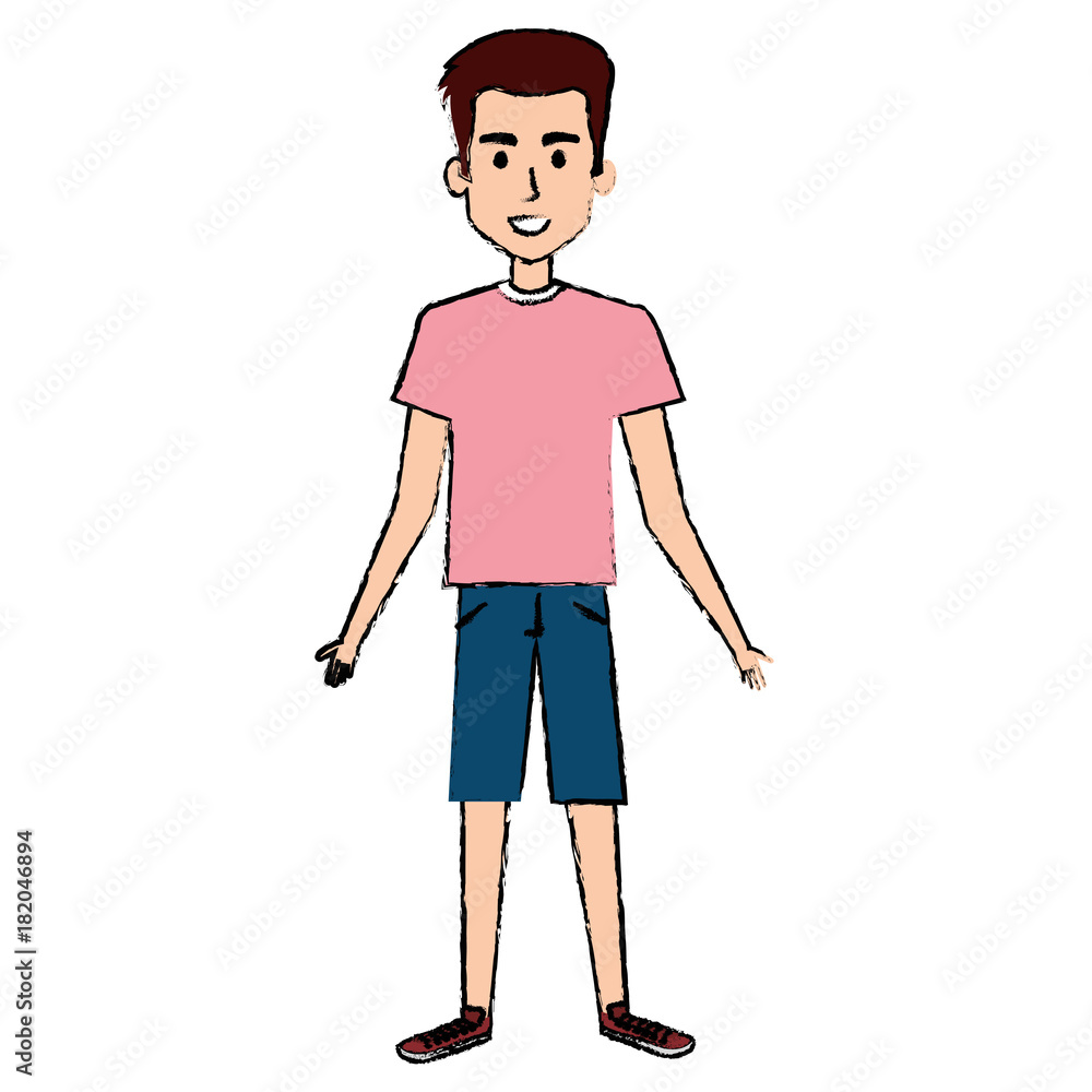 Fototapeta premium young man avatar character vector illustration design