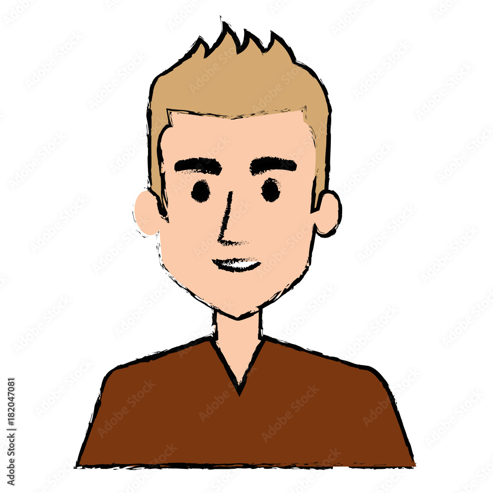 young man avatar character vector illustration design