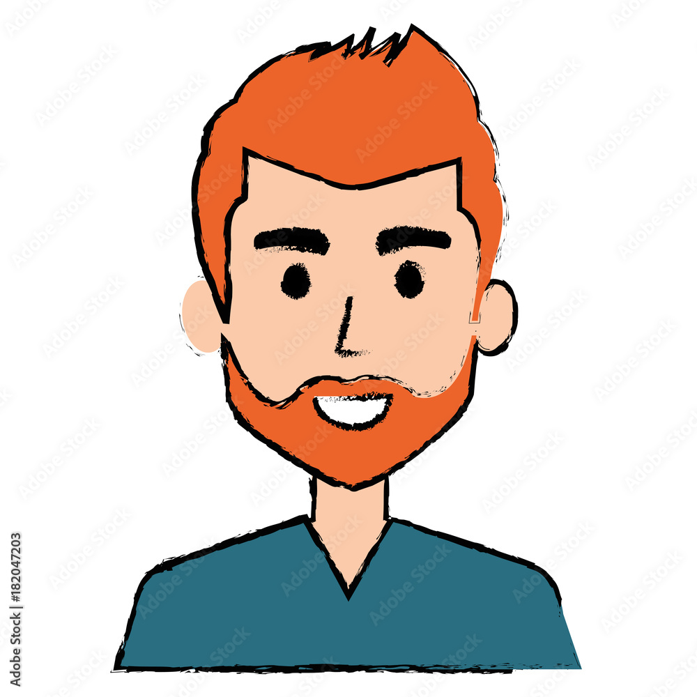 young man avatar character vector illustration design