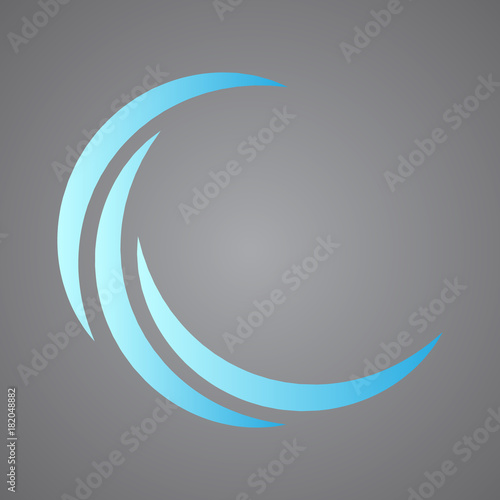 Blue crescent logo