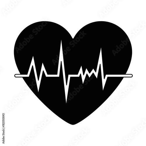 heart with pulse icon vector illustration design