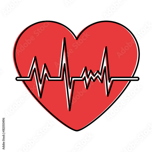 heart with pulse icon vector illustration design