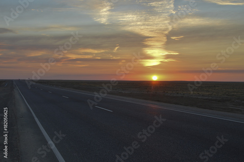 Dawn over the highway