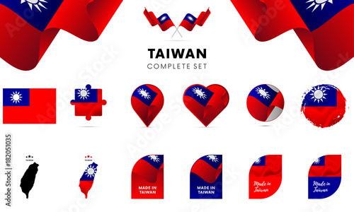 Taiwan complete set. Vector illustration.