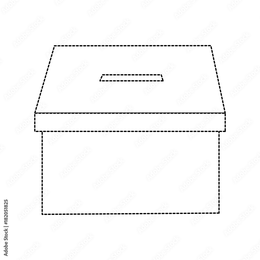 Fototapeta premium voting box vote icon image vector illustration design black dotted line