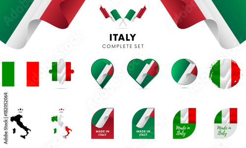 Italy complete set. Vector illustration.
