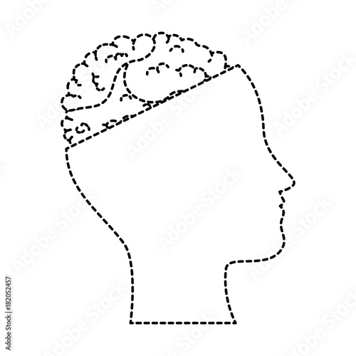 human profile with brain vector illustration design