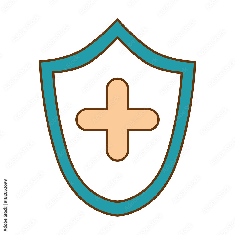 Fototapeta premium shield with cross icon vector illustration design