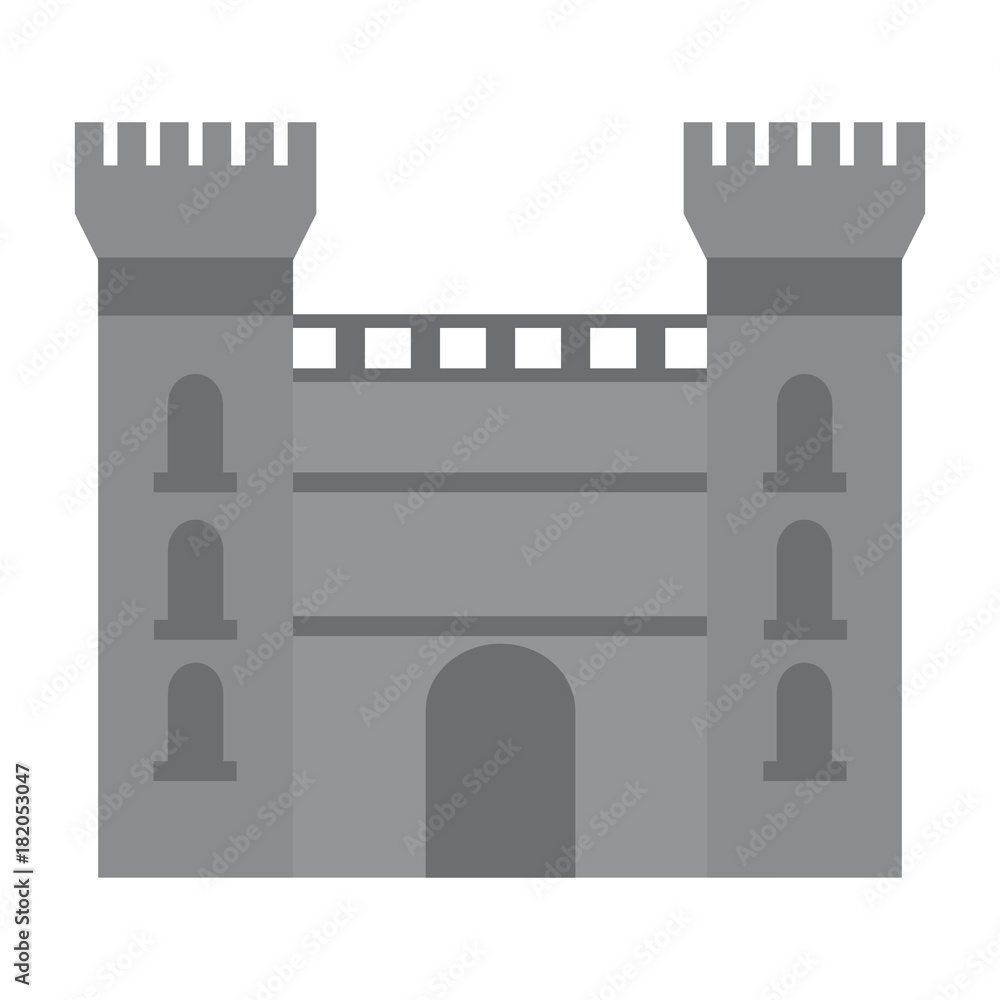 castle building icon image vector illustration design 