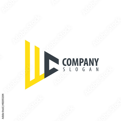 Initial Letter WC Design Logo