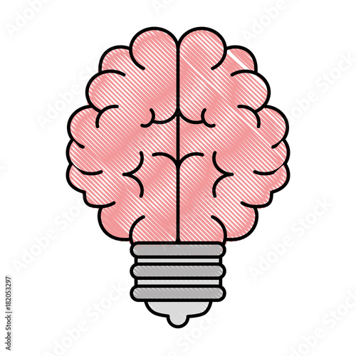 bulb light with brain vector illustration design