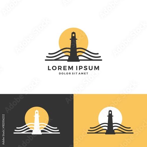 lighthouse book logo vector icon download