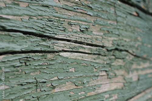 Holz Bohlen mit grüner alter Farbe