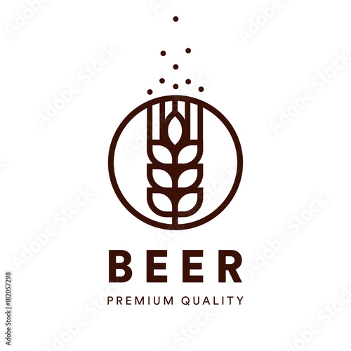 Brewery emblem. Craft beer vector logo. Premium quality ale, alkohol drink logotype.