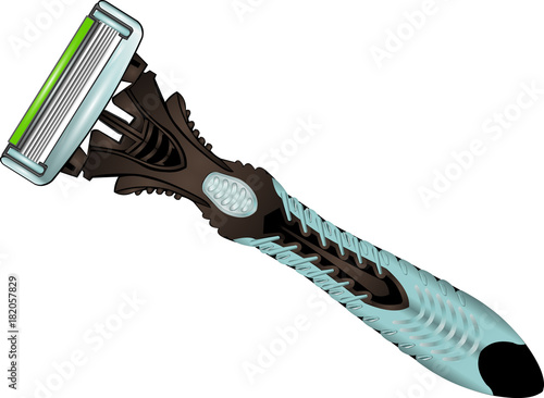 Razor blade shaving blue vector isolated
