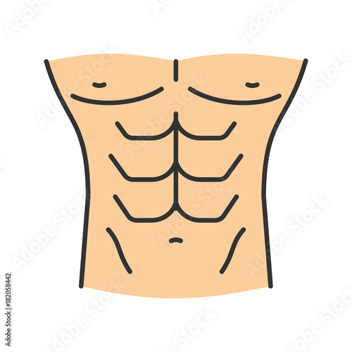 Muscular male torso color icon