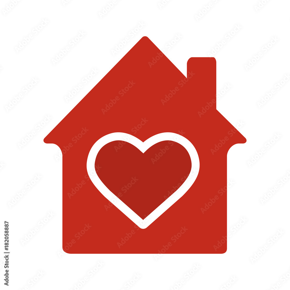 Family house glyph color icon