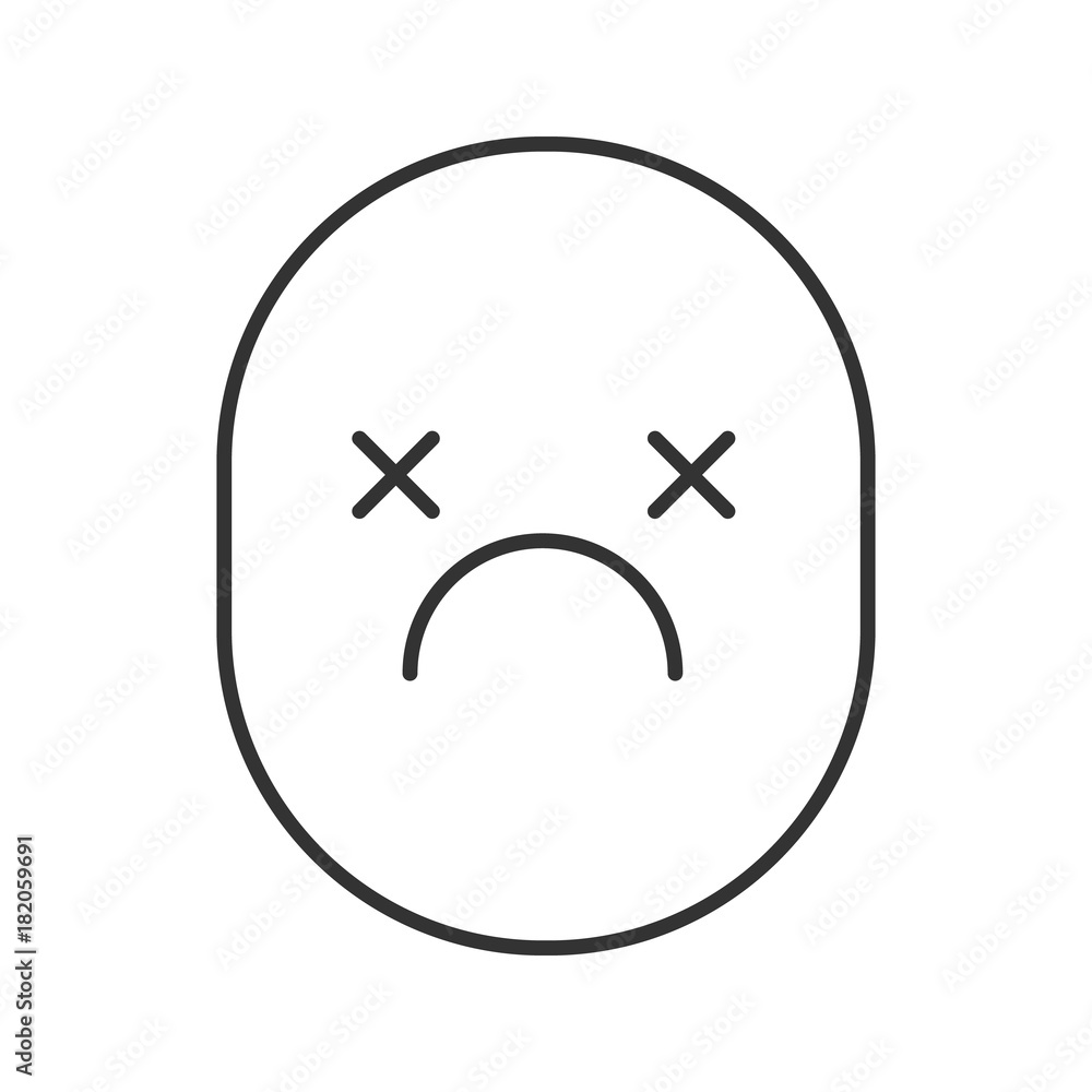 Dead smile linear icon Dead smile linear icon