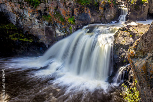 Soft Flowing Waterfall in Northern Ontario  Canada