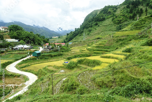 sight of the village of Sin Chai in the Sapa valey in Vietnam.