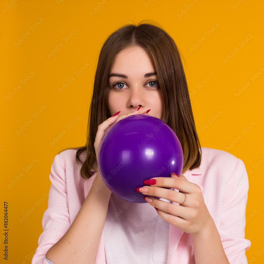 Young pretty girl with balloon, party Young pretty girl with balloon, party