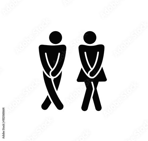 Funny wc restroom symbols. Vector