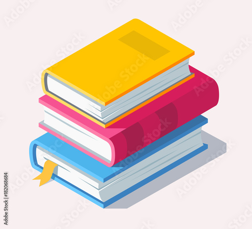 Isometric book icon in flat style.