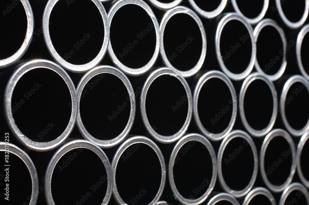 Stapel von Wasserleitungen aus PVC Stapel von Wasserleitungen aus PVC