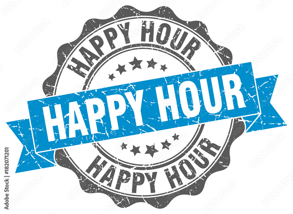 Fototapeta premium happy hour stamp. sign. seal