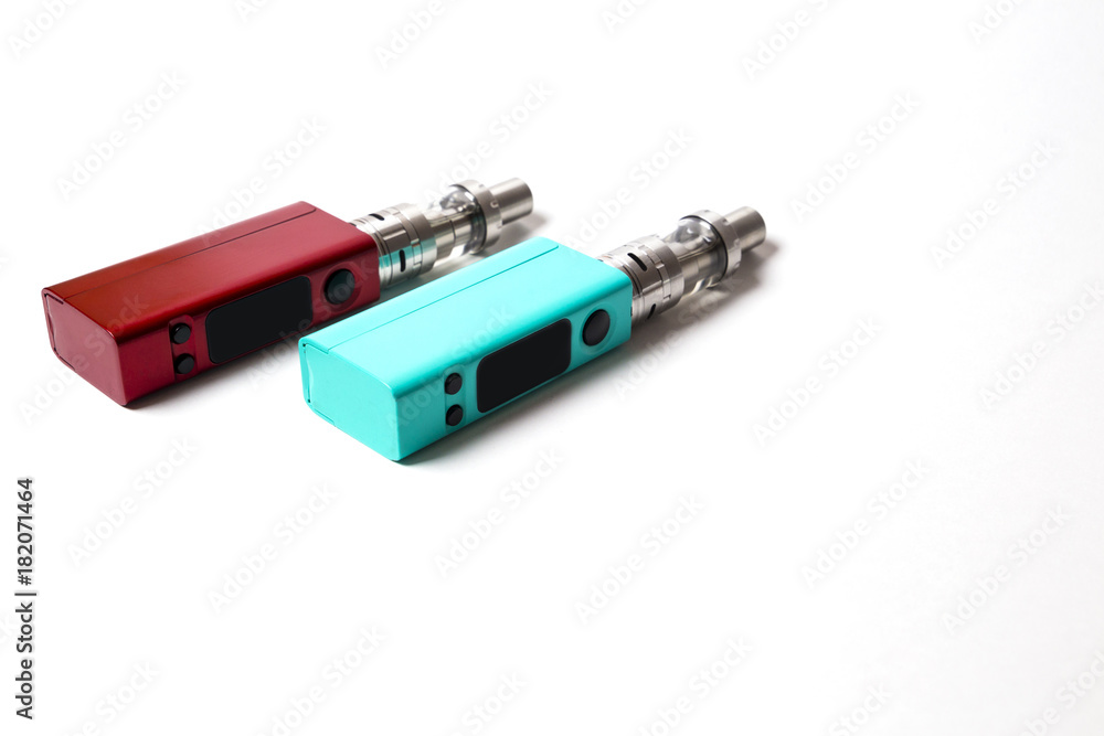 two e-cigarette (electronic cigarette, vape) isolated on the white background two e-cigarette (electronic cigarette, vape) isolated on the white background