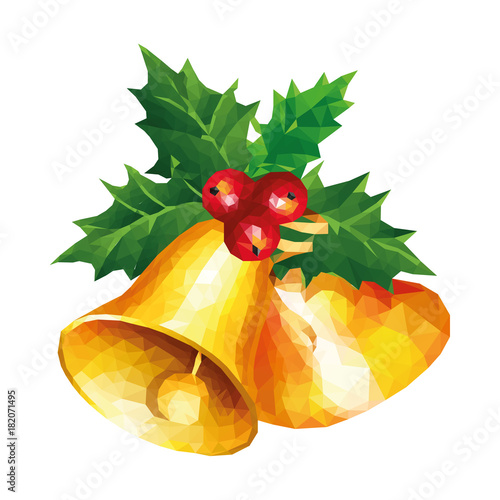 Low poly modern art christmas bell vector