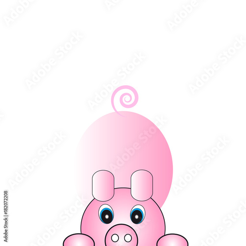 Pig on the white background.Vector Illustration.