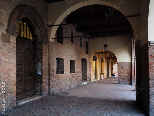 Ferrara, Italy.  Medieval porticoes. © Gaia