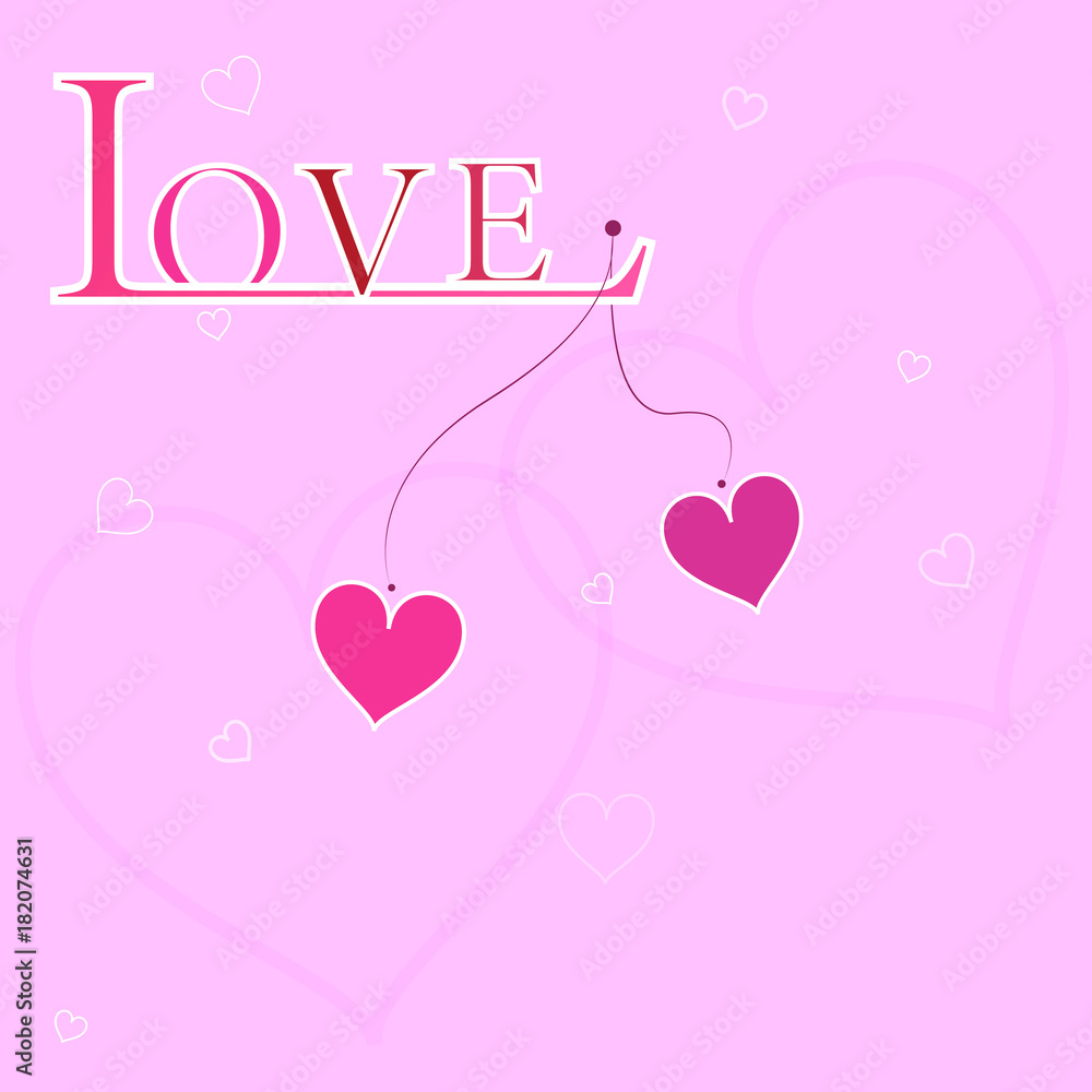 Love and hearts vector background for Valentine's day