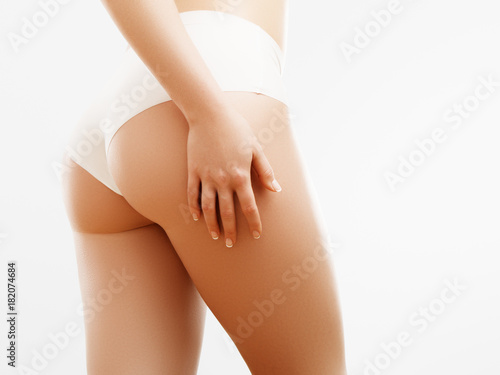 Women health and intimate hygiene. Beautiful Woman's body with smooth soft skin. Epilation Concepts