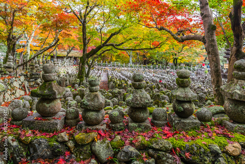 Adashinonenbutsuji Buddhist temple in Ukyo-ku, Kyoto, Japan photo