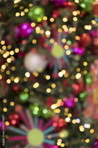 blur lights of Christmas decoration