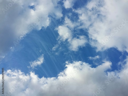 Beautiful cloudscape in blue sky, natural background