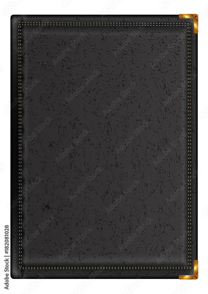 Notepad in black leather binding