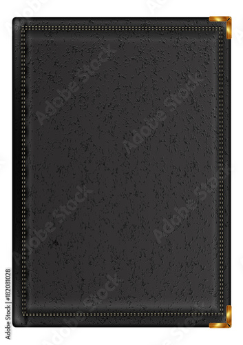 Notepad in black leather binding