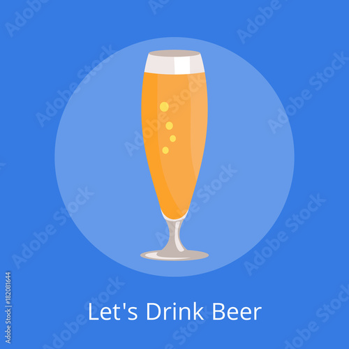 Lets Drink Beer Icon Pilsner Glass Beer Isolated