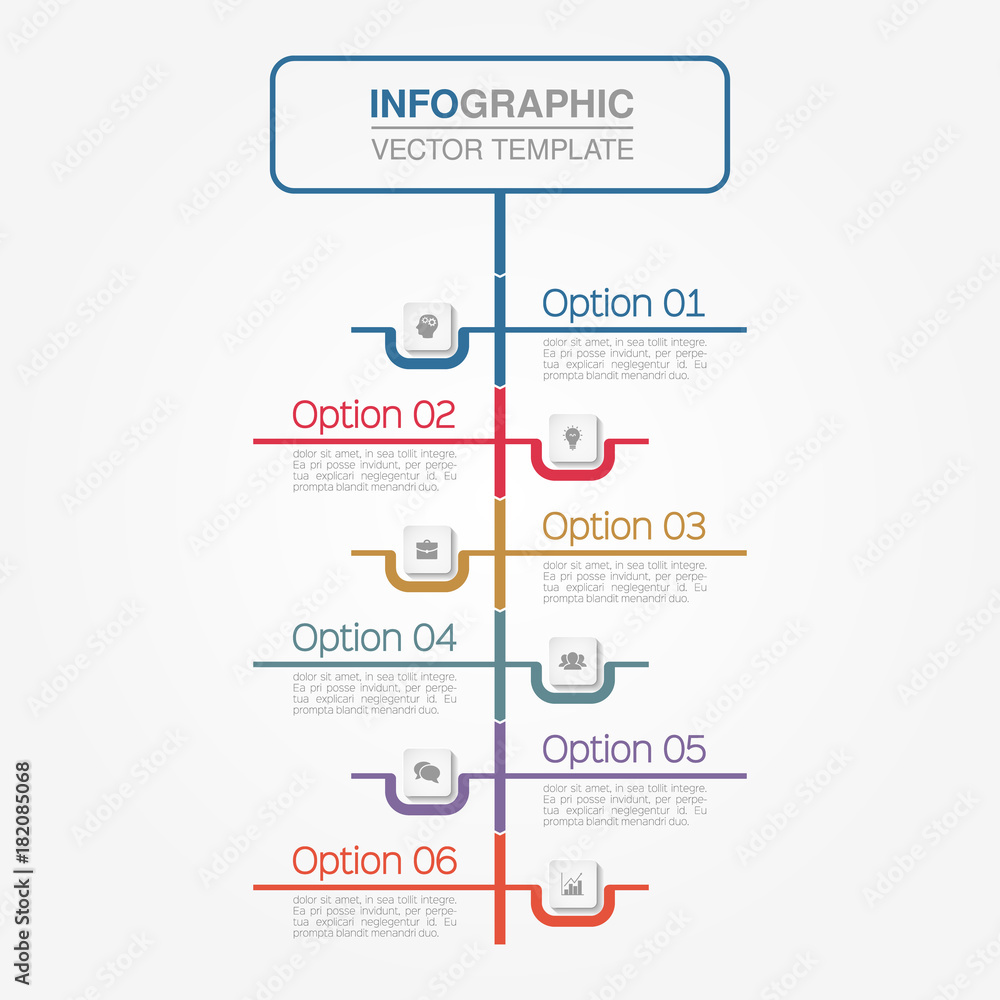 Vector infographic template for diagram, graph, presentation, chart, business concept with 6 options.