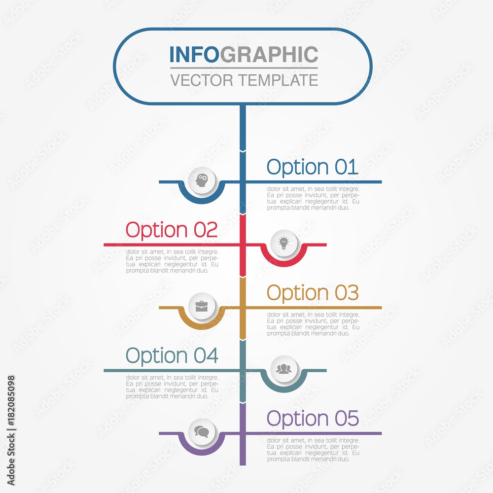 Vector infographic template for diagram, graph, presentation, chart, business concept with 5 options.