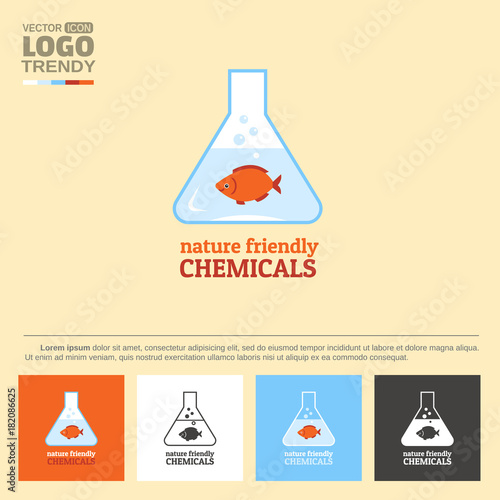 Logo with symbol of nature friendly chemicals.